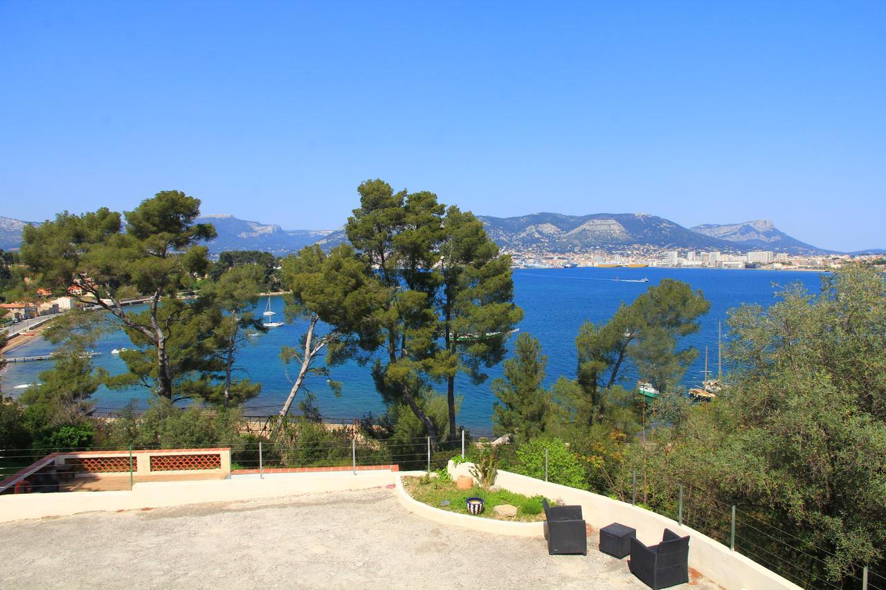 Villa-Chateau Les Terrasses - Tamaris, Plage Des Sablettes, Mer Au Bas De La Propriete La Seyne-sur-Mer Exterior foto